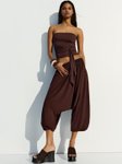 Bershka Bandeau Top With Tie Detail view 3