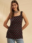 HANDICRAFT PALACE Ethnic Motifs Printed Square Neck Pure Cotton Kurti view 3