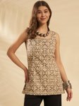 HANDICRAFT PALACE Ethnic Motifs Printed Square Neck Pure Cotton Kurti view 1