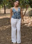 BENPANI Floral Print Halter Neck Cotton Bralette Crop Top view 5