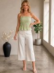 Athena Striped Crepe Tube Top view 3