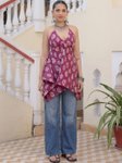 Anayna Ethnic Motifs Printed Halter Neck Pure Cotton Kurti view 4