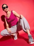 Uptownie Lite Stretchable Draped Crop Top view 1