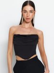 Ruched Strapless Corset Crop Top view 2