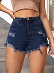 Aahwan Women Slim Fit High-Rise Denim Shorts view 1