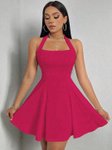 Stylecast X Slyck Halter Neck Fit & Flare Dress view 2