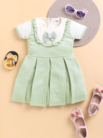 yk girls self design a-line dress product info and reviews Buy YK Girls Self Design Puff Sleeves Fit & Flare A-Line Dress - Dresses  for Girls 37493655