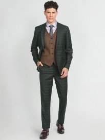 Buy Louis Philippe Men Navy Blue Checked Slim Fit Single Breasted 3 Piece Formal Suit Suits for Men 18534298 Myntra