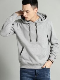 Buy Roadster Men Grey Melange Solid Hooded Sweatshirt Sweatshirts for Men 7781177 Myntra