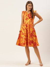 Buy MIAMINX Women Multicoloured Printed Fit Flare Dress