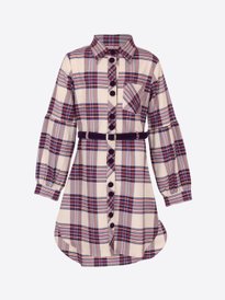 Buy CUTECUMBER Beige & Black Checked Shirt Dress - Dresses for