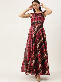 Buy MIAMINX Women Red Printed Maxi Dress Dresses for Women