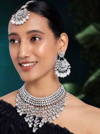 Buy Zobby Off-White Gold-Plated Handcrafted Kundan Stone-Studded