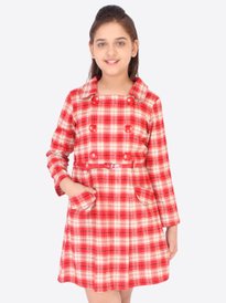 Buy CUTECUMBER Beige & Black Checked Shirt Dress - Dresses for