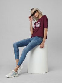 Buy Trendyol Faded High Waist Mom Fit Jeans In Blue | 6thStreet Kuwait