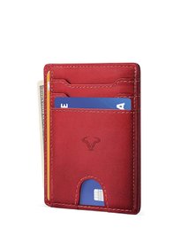 Contacts Magic Wallet Boy Slim Portemonnee voor heren, echt leer, RFID- blokkering, voorvak, bruin - 9, één maat, retro