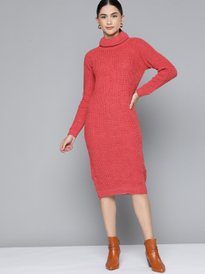 Buy DressBerry Acrylic High Neck Sweater Dress - Dresses for Women