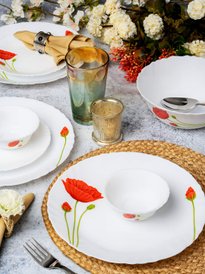 Buy Cello Dazzle Series White Leaf Opalware Easy to Clean 49 Piece