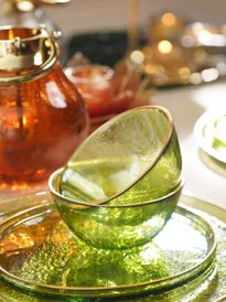 Buy Pure Home and Living Green Radial Glass Serving Bowl Bowl