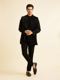 Buy Manyavar Jaal Patterned Indo Western Sherwani Set Sherwani for Men 30909956 Myntra