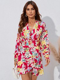 boohoo pink and green dress Azalea Off Shoulder Maxi Dress main image 1