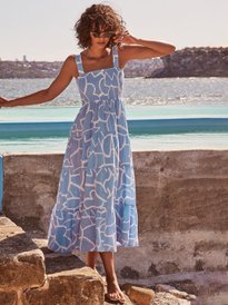 green emerald velvet dress LBISSE Short Sleeve Fit and Flare Maxi Dress Navy Grey Ivy Print main image 1