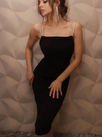 Buy Tokyo Talkies Black Rhinestone-Strap Sheath Dress - Dresses