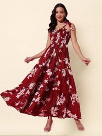 Buy CORSICA Women Floral Printed Fit and Flare Maxi Dress - Dresses for  Women 32585438 | Myntra