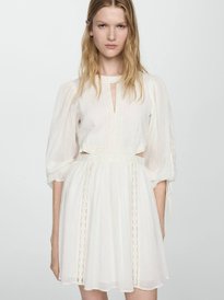 sachin and babi light blue dress MANGO Selection Linen Embroidered Panel Backless Midi Dress