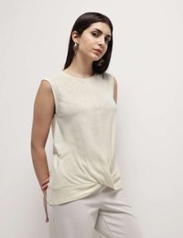 Buy H&M Beige Linen V-neck Top - Tops for Women 17722738 | Myntra