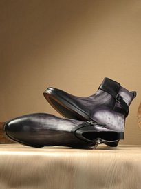 Buy ITALIAN SHOES CO Men Side Zip Leather Ankle Length Boots with