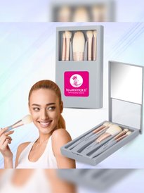 Buy MAJESTIQUE Set Of 10 Face Makeup Brush With Leatherite Kit