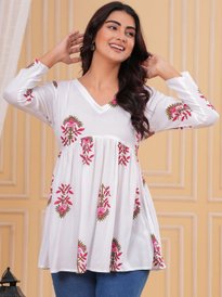 Buy OKARA Floral Print Cotton Top - Tops for Women 37894636 | Myntra