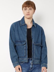 Buy XYXX Men Solid Cotton Denim Zipper jacket - Jackets for Men