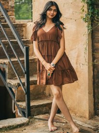 Buy Satnam Handicrafts Women Colourblocked Ruffled A-Line Dress