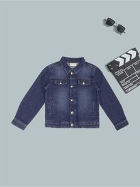 Buy max Boys Polyester Crop Denim Jacket with Patchwork - Jackets