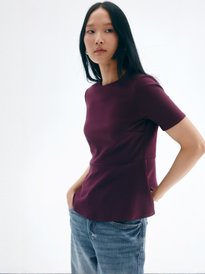 マノフ manof RIB PEPLUM KNIT TOPS Buy H&M Rib-Knit Peplum Top - Tops for Women 36210745 | Myntra