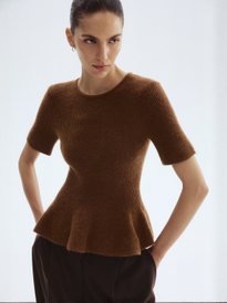 マノフ manof RIB PEPLUM KNIT TOPS manof RIB PEPLUM KNIT TOPS
