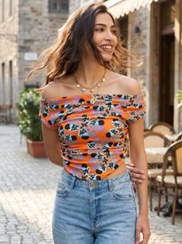 Buy H&M Women Multicolored Tie-Front Chiffon Blouse - Tops for