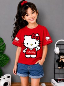 Buy YK Kids Hello Kitty Printed Cotton Round Neck T-shirt