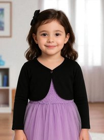 Buy Pantaloons Junior Girls Grey Crop Cotton Shrug Shrug for