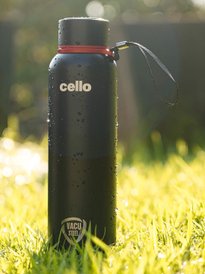 Buy Cello Duro Tuff Steel Series Black Hot Cold Durable Flask