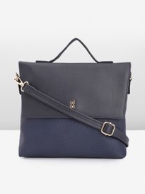 Buy Baggit Navy Blue Solid DIM E FABELLA Handheld Bag Handbags