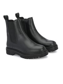 Buy IKOHO Men Mid-Top Flatform Heel Chunky Chelsea Boots