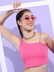 Buy Tokyo Talkies Red Square Neck Crop Top - Tops for Women