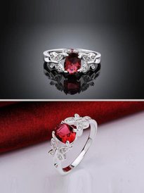 Buy HIFLYER JEWELS Sterling Silver Red Ruby White Topaz Gem