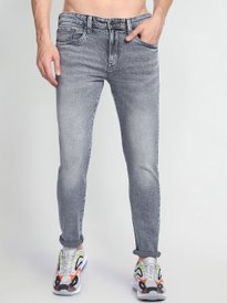 Buy Flying Machine Men Black Slim Straight Fit Mid-Rise Light Fade