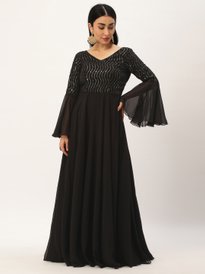 ethnovog women's sequinned embellished layered bridal maxi dress reviews Elma Modest Sequin feminine piece is a dreamy combination of sexy and timeless Buy Ethnovog Floral Sequined Flared