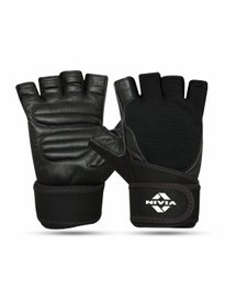 Buy Nivia Venom Leather Neoprene Strap Weightlifting Gloves with