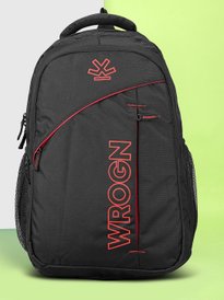 Woodland Pro Planet Unisex Black Brand Logo Print Laptop Backpack
